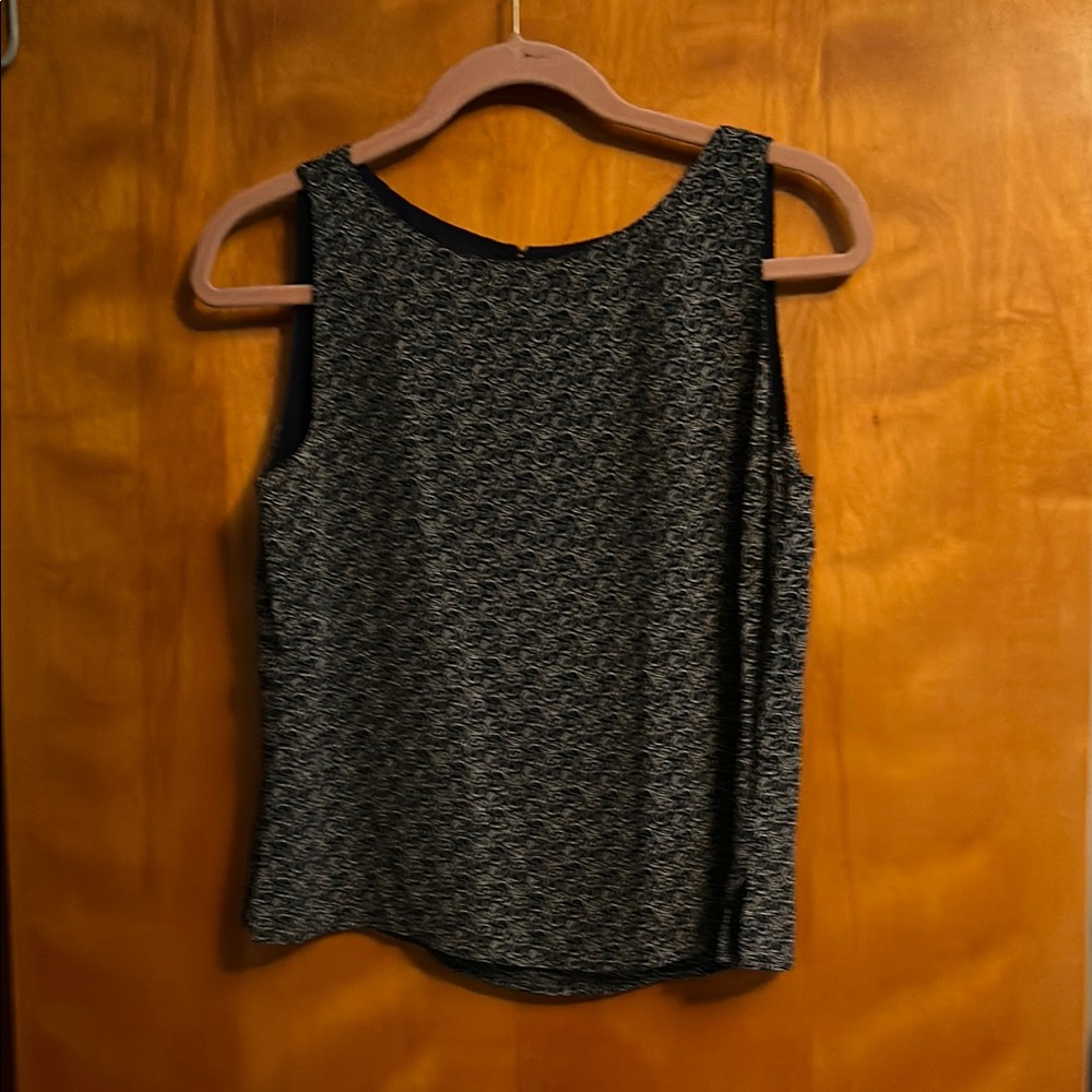 Eddie Bauer Petite Navy Paisley Tank Top
